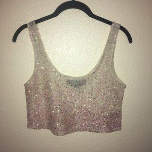 Topshop Petite sequin top